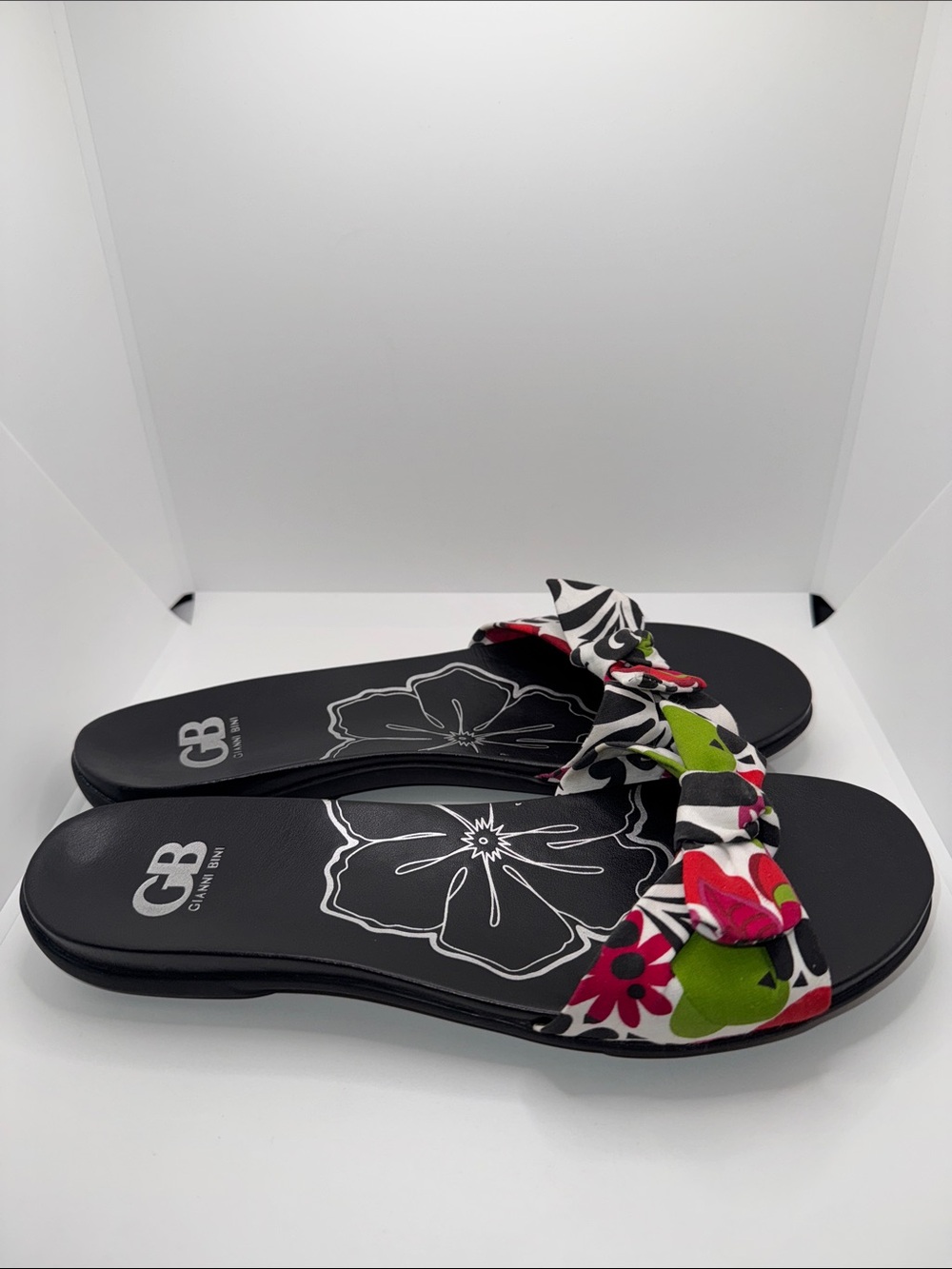 Gianni Bini Slide Sandals w Retro Bow Knot Women’s 9